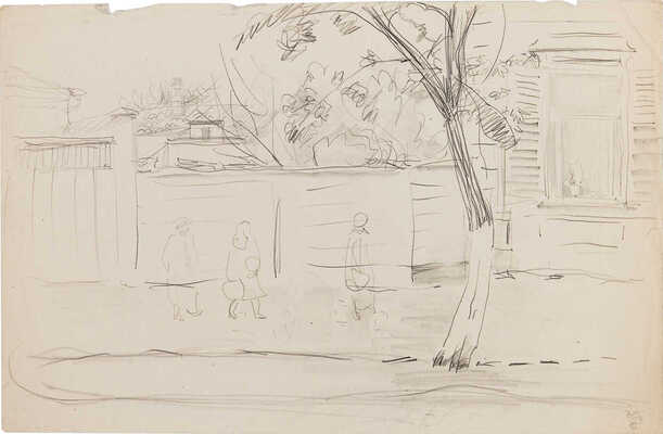 Митрохин Дмитрий Исидорович. Ленинград. Двор на Пушкарской